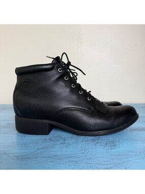 Ariat Women's Josie Black Leather Lace Up Ankle Riding Paddock Boots Sz 8